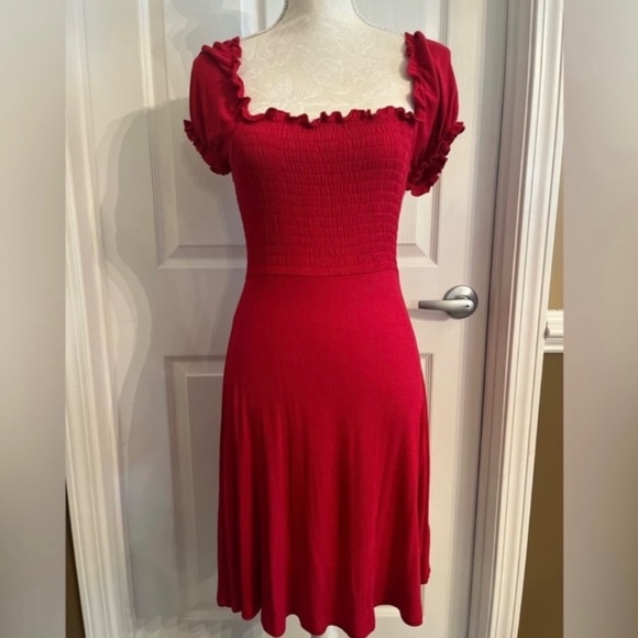 Francesca’s Mini Dress/2 in total/Red and Leopard Print/Size Medium - Picture 2 of 5